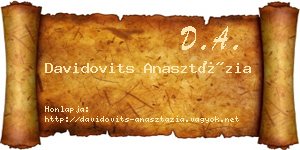Davidovits Anasztázia névjegykártya